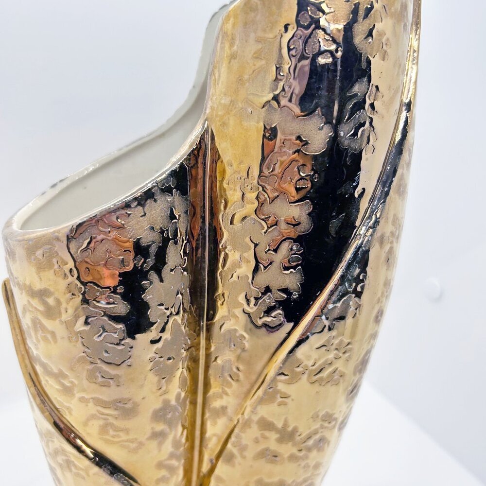 Vintage Savoy Weeping Gold Vase, 24k Gold coating - Picture 9 of 11